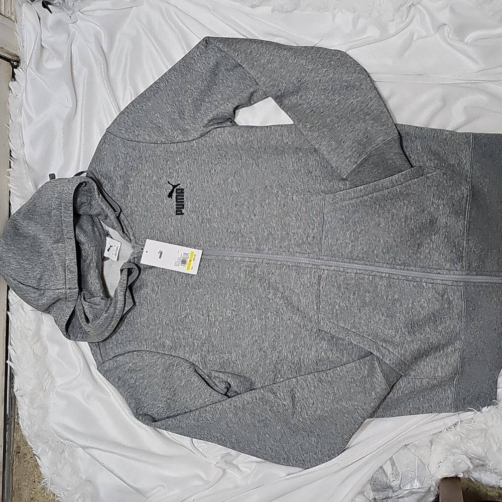 Puma Heather Gray Zip-Up Hoodie
